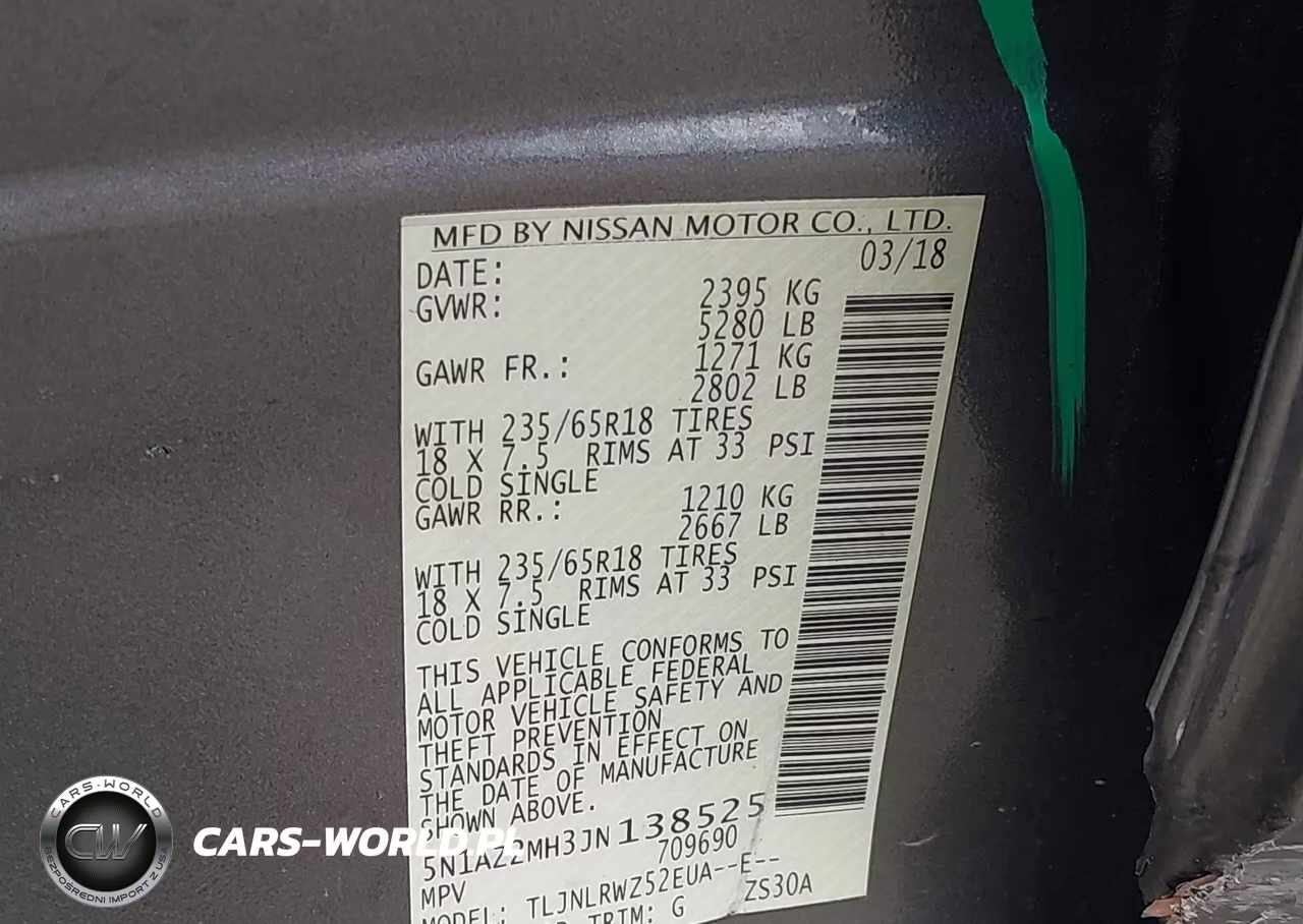2018 Nissan Murano Sl VIN:5N1AZ2MH3JN138525 - 9