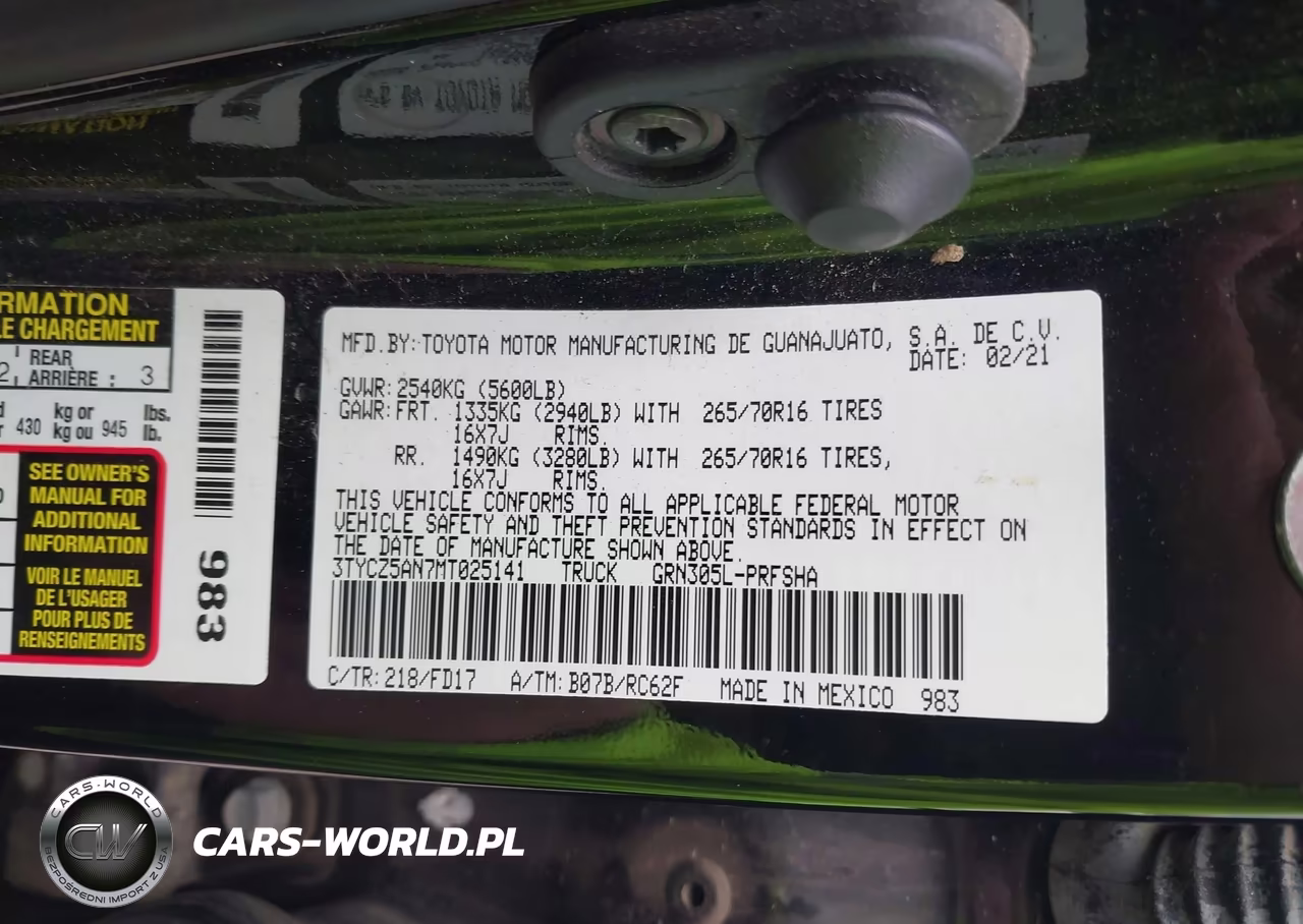 2021 Toyota Tacoma Trd Off-Road VIN:3TYCZ5AN7MT025141 - 9