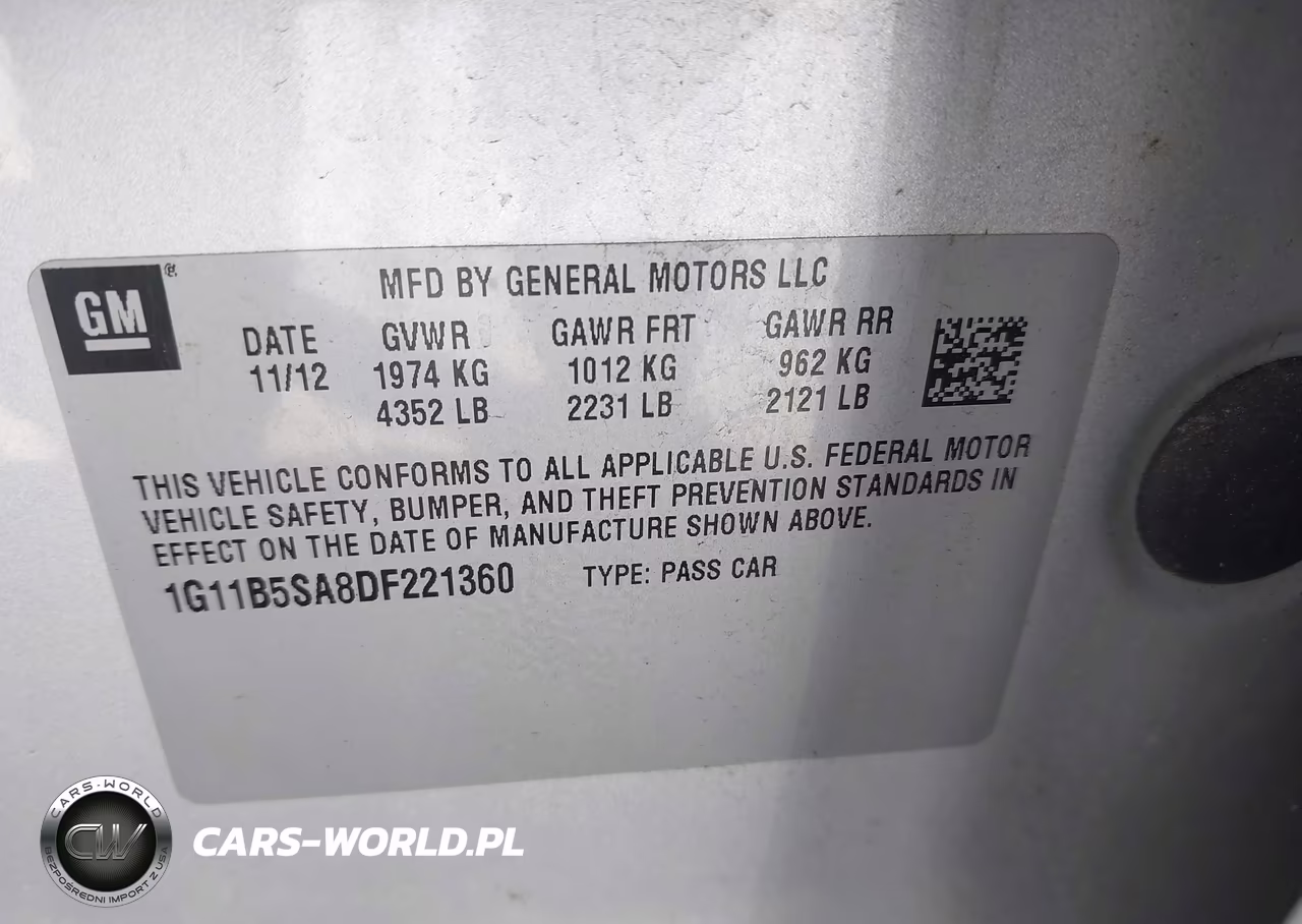 2013 Chevrolet Malibu 1Ls VIN:1G11B5SA8DF221360 - 9