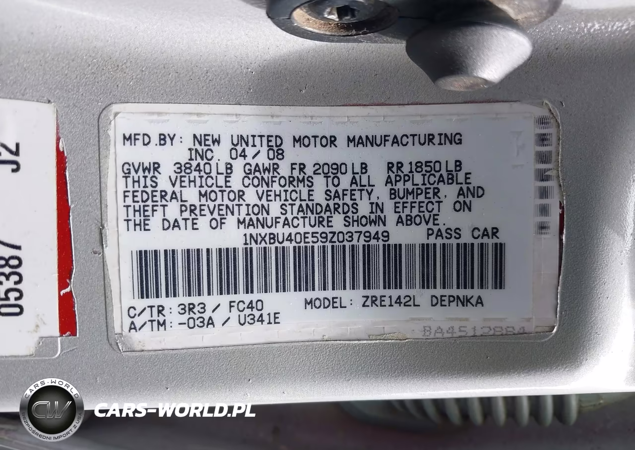 2009 Toyota Corolla Xle VIN:1NXBU40E59Z037949 - 9