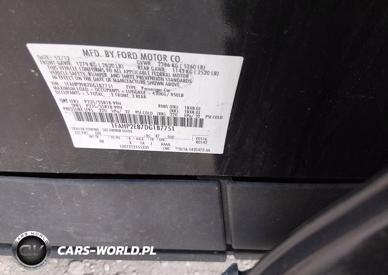 2013 Ford Taurus Sel VIN:1FAHP2E87DG187751 - 9