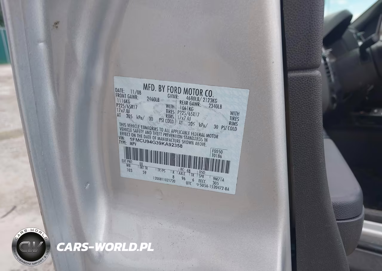 2009 Ford Escape Limited VIN:1FMCU94G39KA92358 - 9