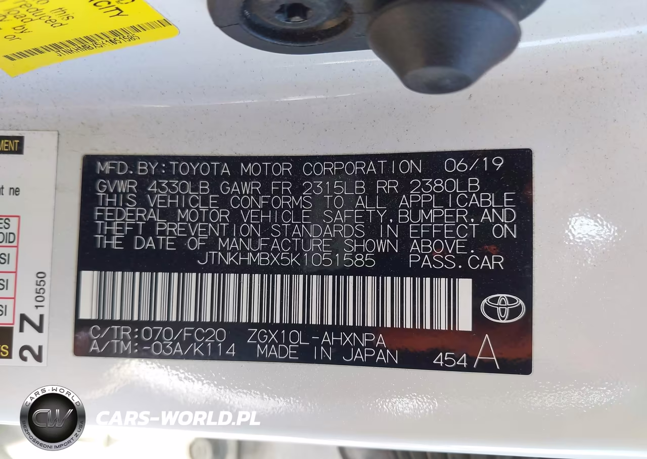 2019 Toyota C-Hr Le VIN:JTNKHMBX5K1051585 - 9