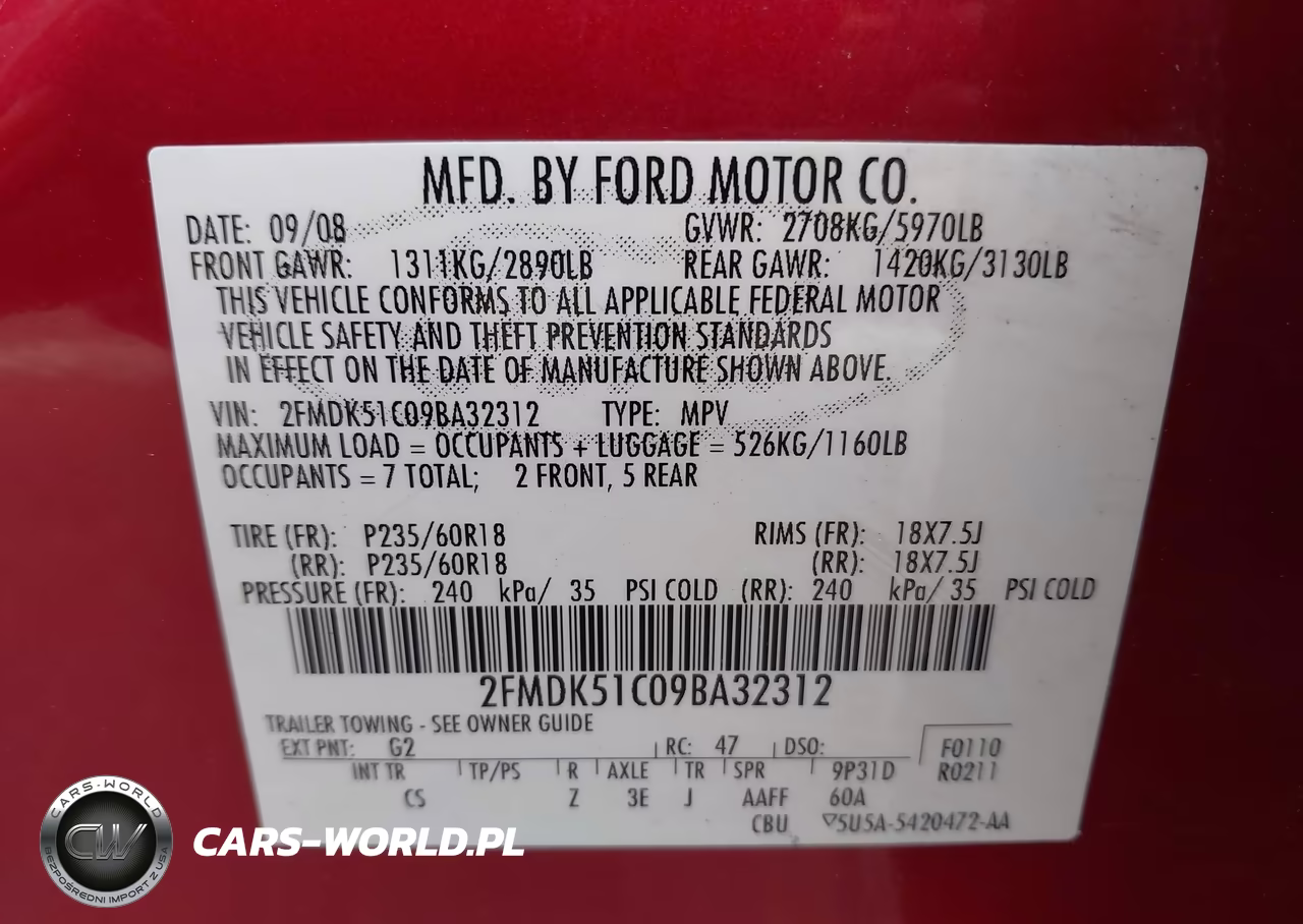 2009 Ford Flex Se VIN:2FMDK51C09BA32312 - 9