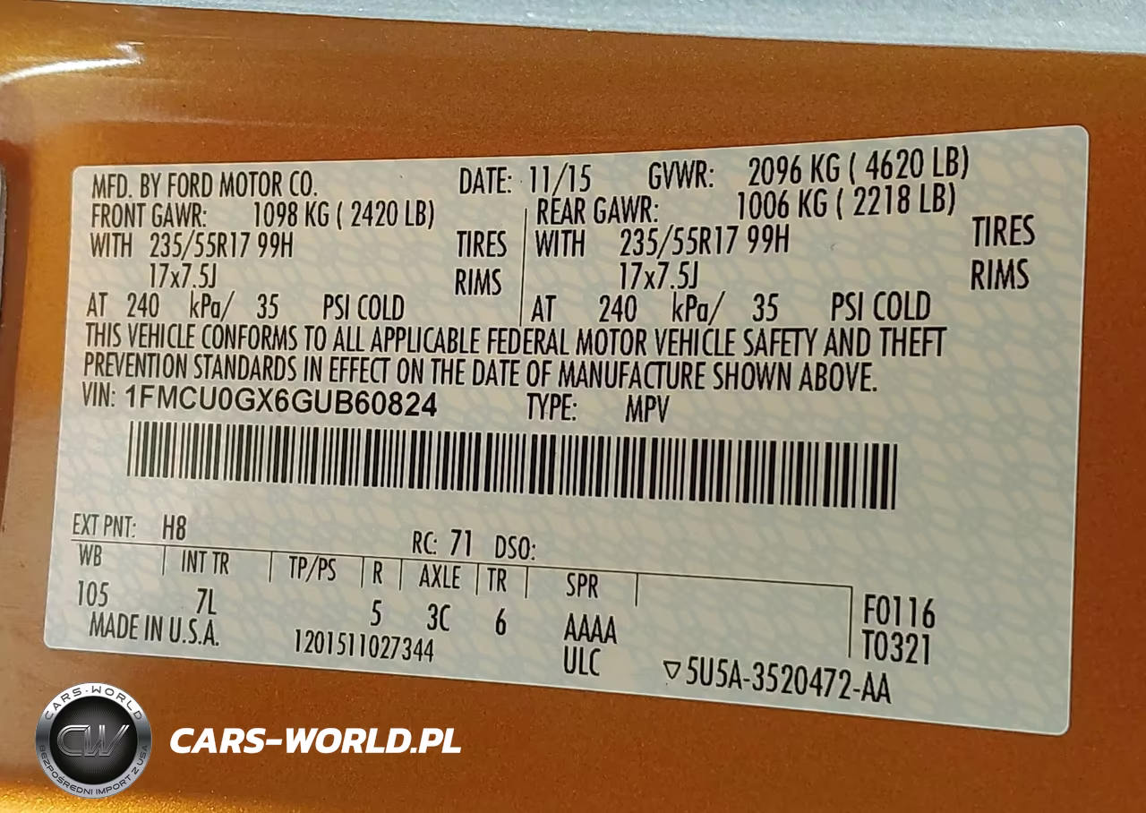 2016 Ford Escape Se VIN:1FMCU0GX6GUB60824 - 9
