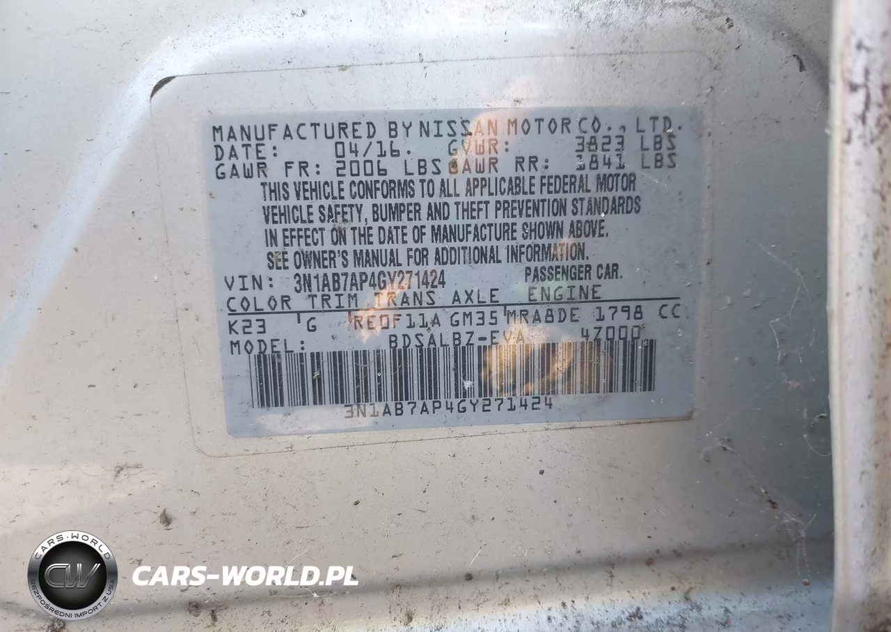 2016 Nissan Sentra S VIN:3N1AB7AP4GY271424 - 9