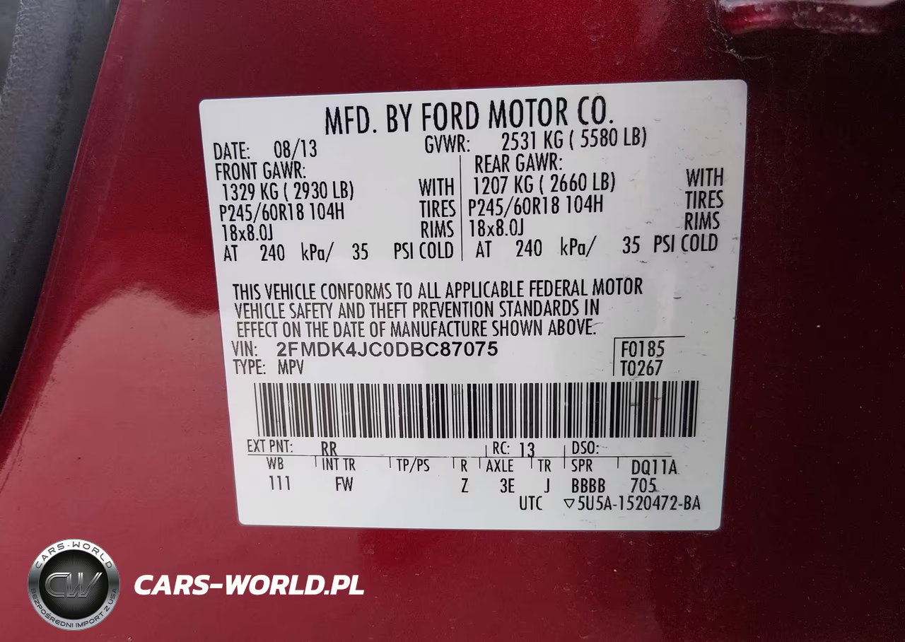 2013 Ford Edge Sel VIN:2FMDK4JC0DBC87075 - 9