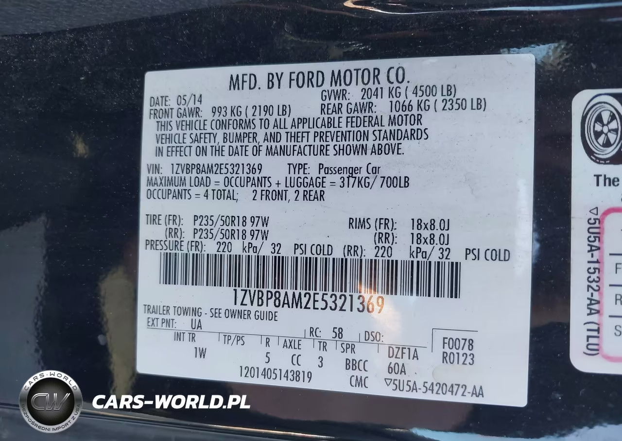 2014 Ford Mustang V6 VIN:1ZVBP8AM2E5321369 - 9