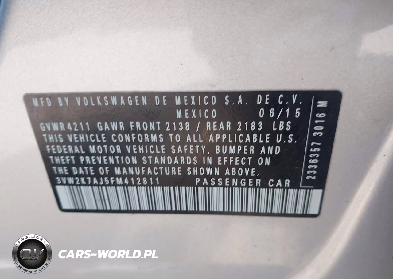 2015 Volkswagen Jetta 2.0L S VIN:3VW2K7AJ5FM412811 - 9