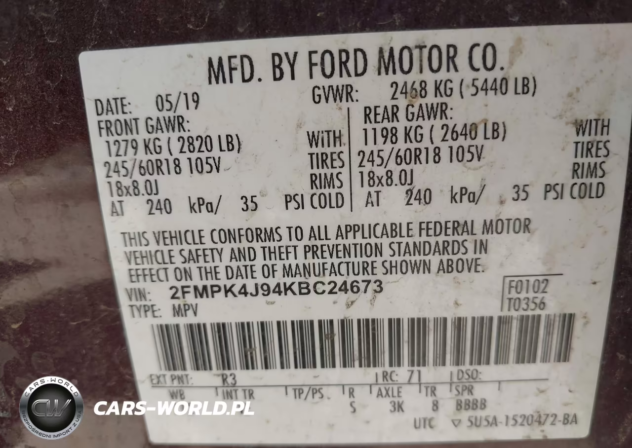 2019 Ford Edge Sel VIN:2FMPK4J94KBC24673 - 9