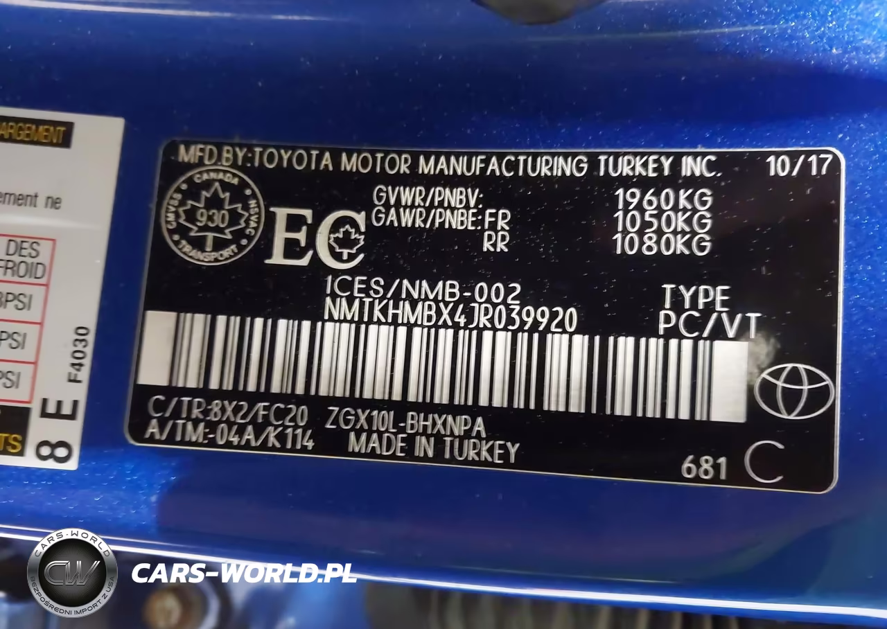 2018 Toyota C-Hr Xle VIN:NMTKHMBX4JR039920 - 9