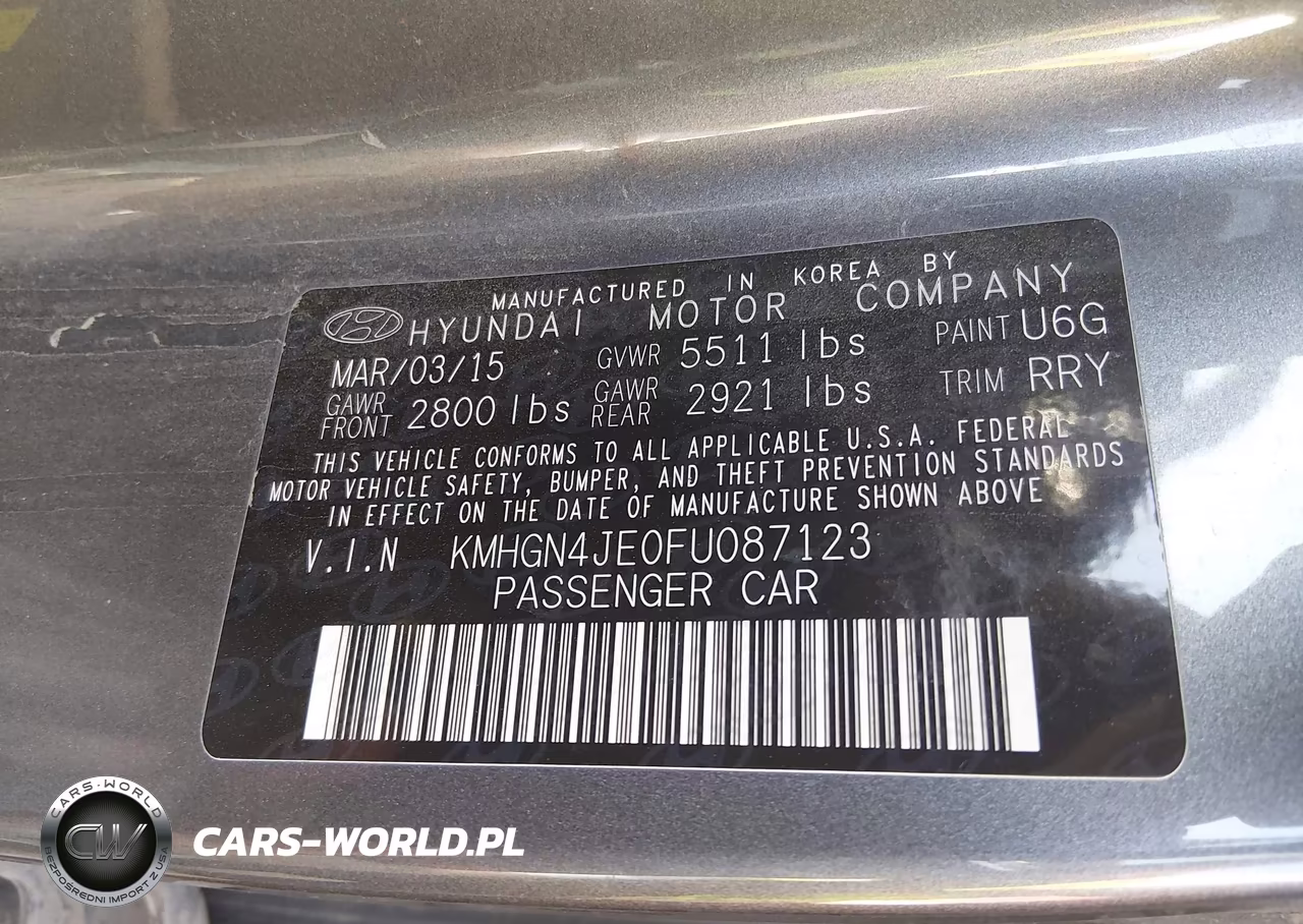 2015 Hyundai Genesis 3.8 VIN:KMHGN4JE0FU087123 - 9