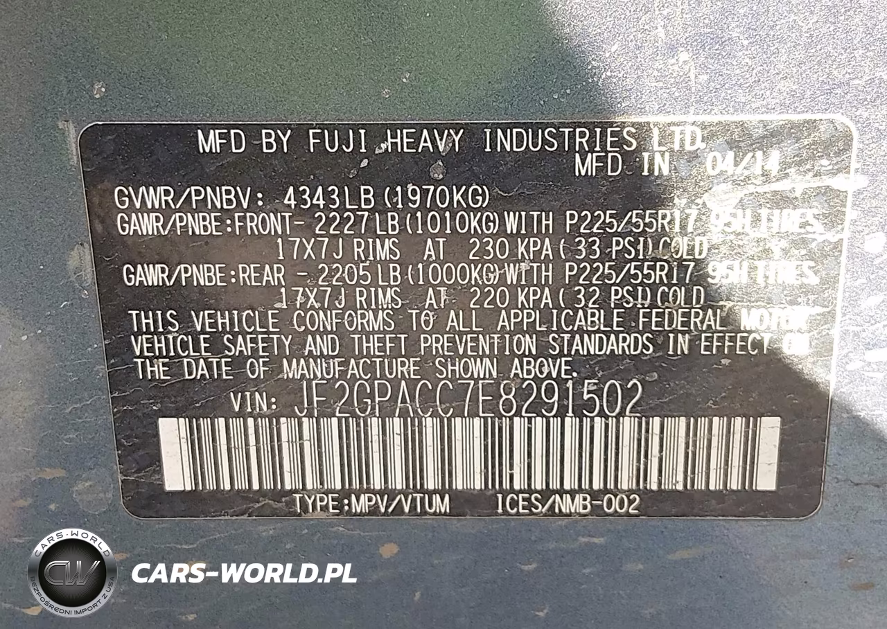2014 Subaru Xv Crosstrek 2.0I Premium VIN:JF2GPACC7E8291502 - 9