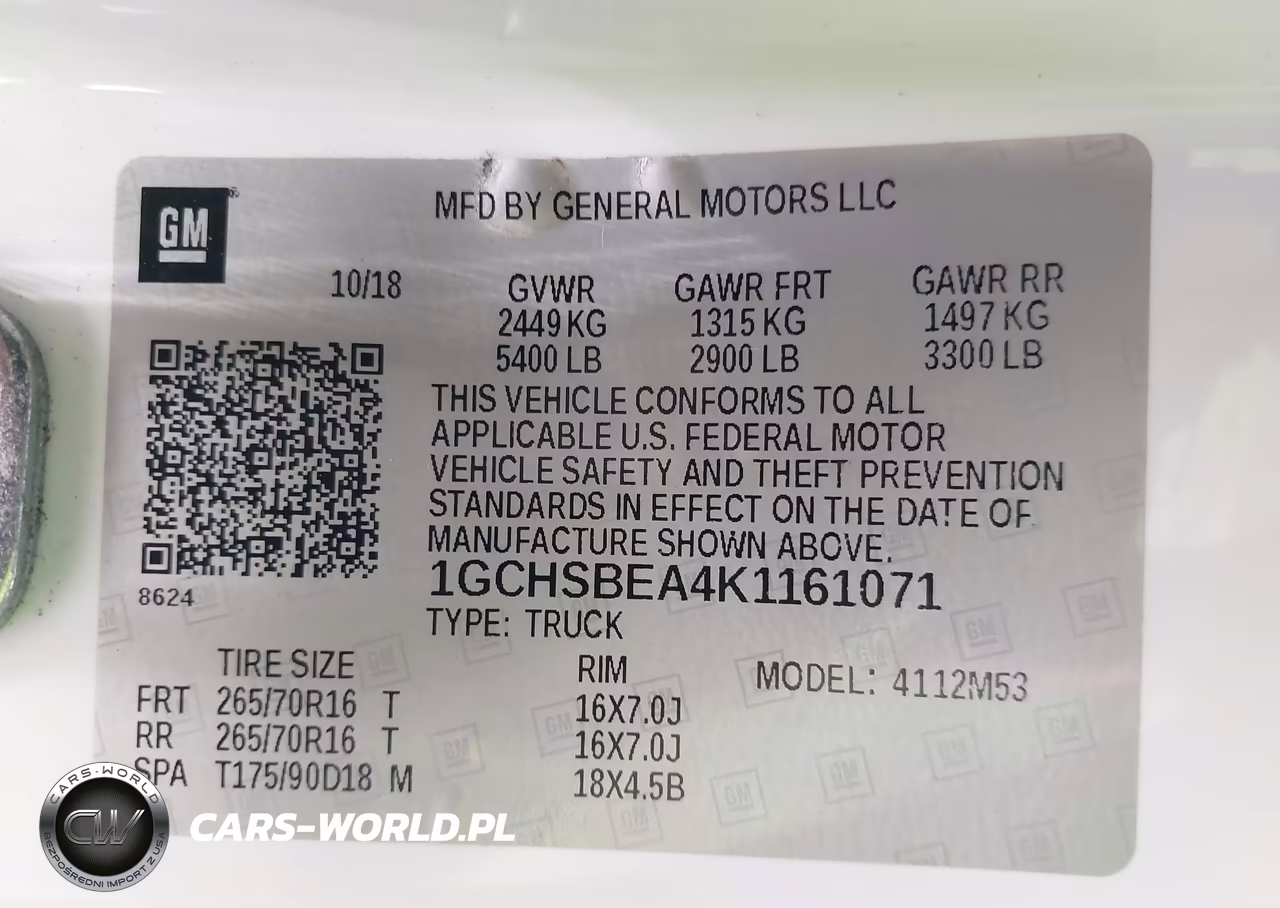 2019 Chevrolet Colorado Wt VIN:1GCHSBEA4K1161071 - 9