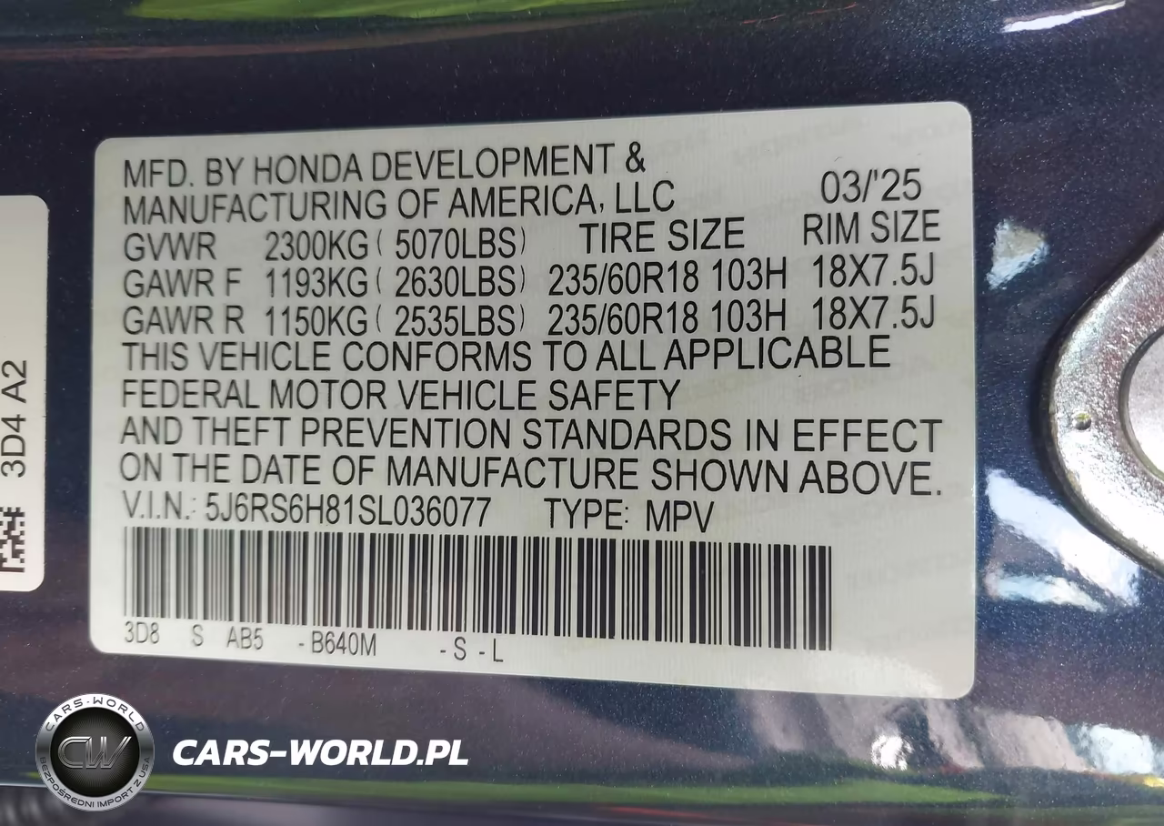 2025 Honda Cr-V Hybrid Sport-L VIN:5J6RS6H81SL036077 - 9
