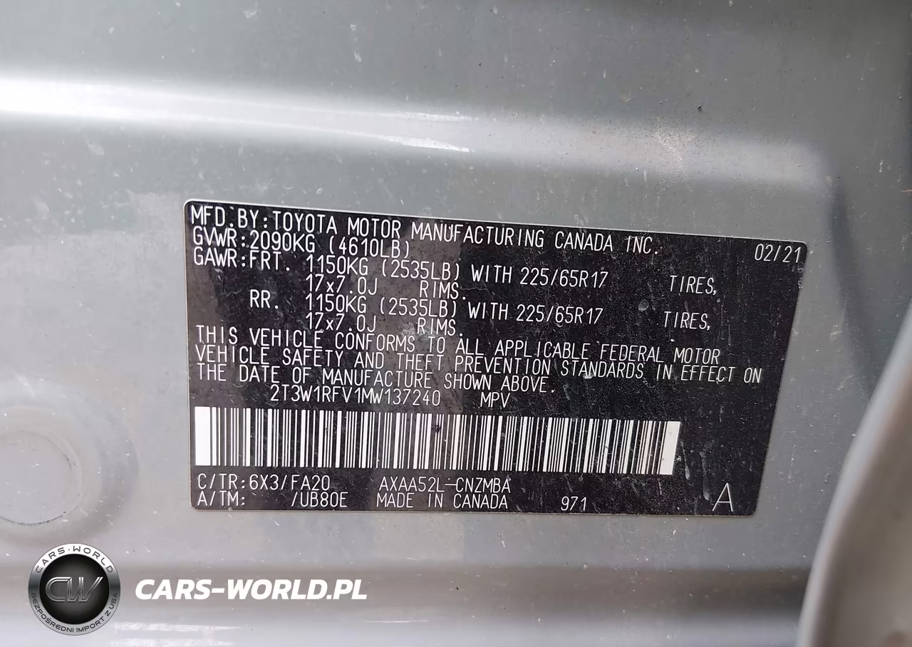 2021 Toyota Rav4 Xle VIN:2T3W1RFV1MW137240 - 9