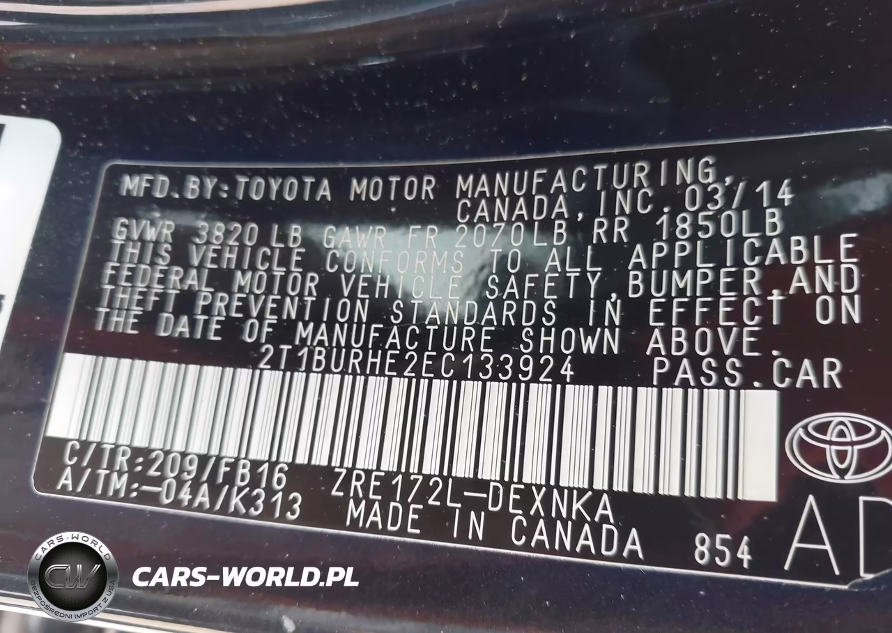 2014 Toyota Corolla Le VIN:2T1BURHE2EC133924 - 9