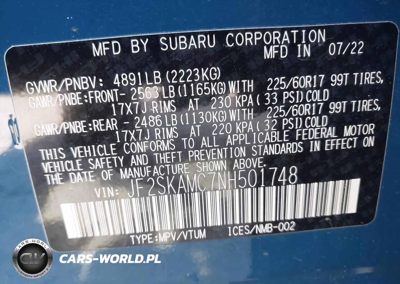2022 Subaru Forester Wilderness VIN:JF2SKAMC7NH501748 - 9