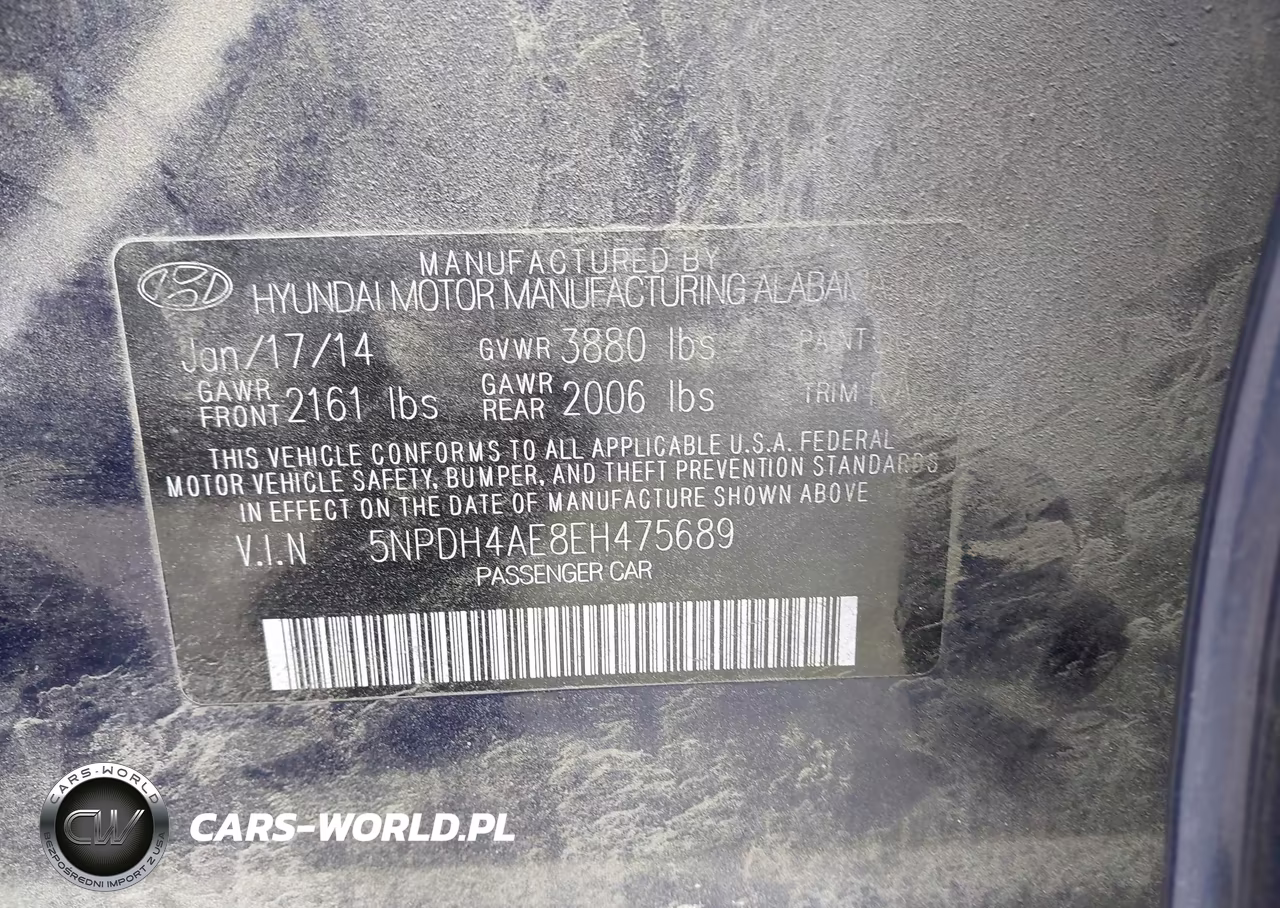 2014 Hyundai Elantra Se VIN:5NPDH4AE8EH475689 - 9
