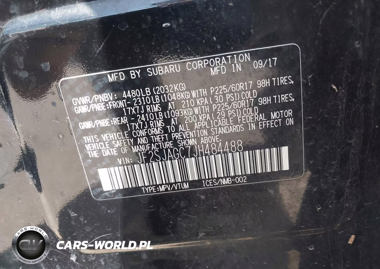 2018 Subaru Forester 2.5I Premium VIN:JF2SJAGC7JH484488 - 9