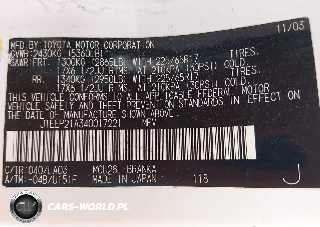 2004 Toyota Highlander Limited V6 VIN:JTEEP21A340017221 - 9