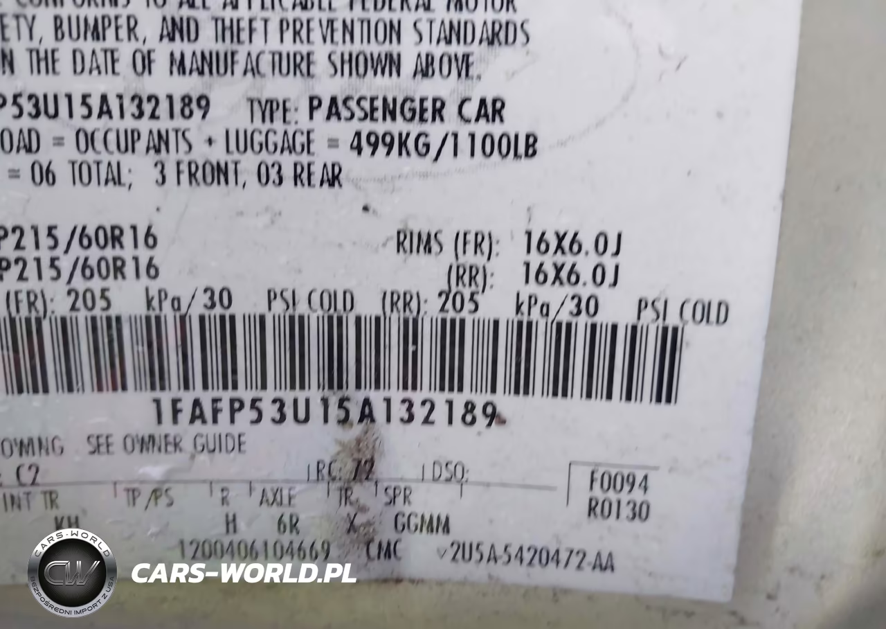 2005 Ford Taurus Se VIN:1FAFP53U15A132189 - 9