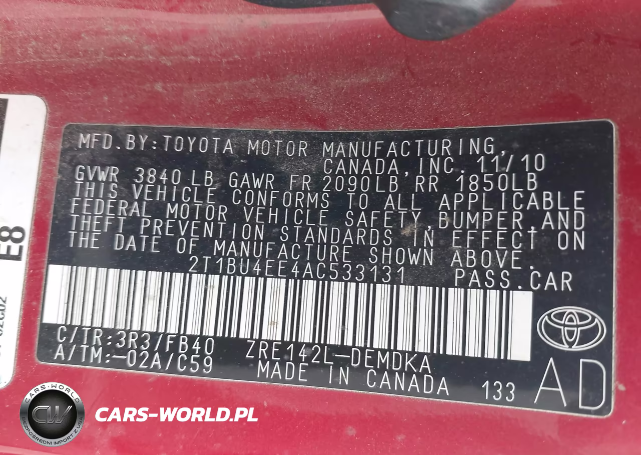 2010 Toyota Corolla VIN:2T1BU4EE4AC533131 - 9