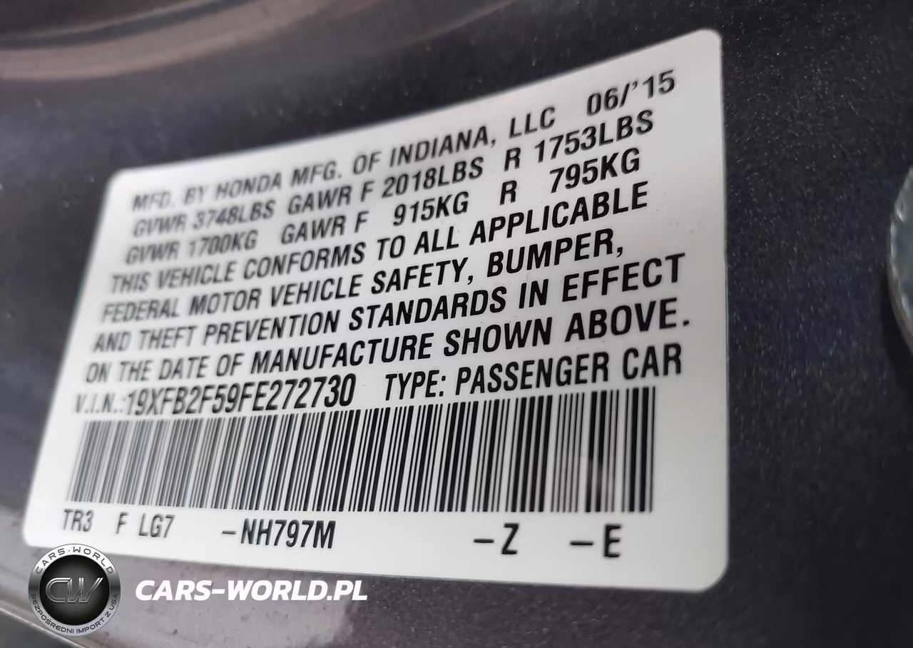 2015 Honda Civic Lx VIN:19XFB2F59FE272730 - 9