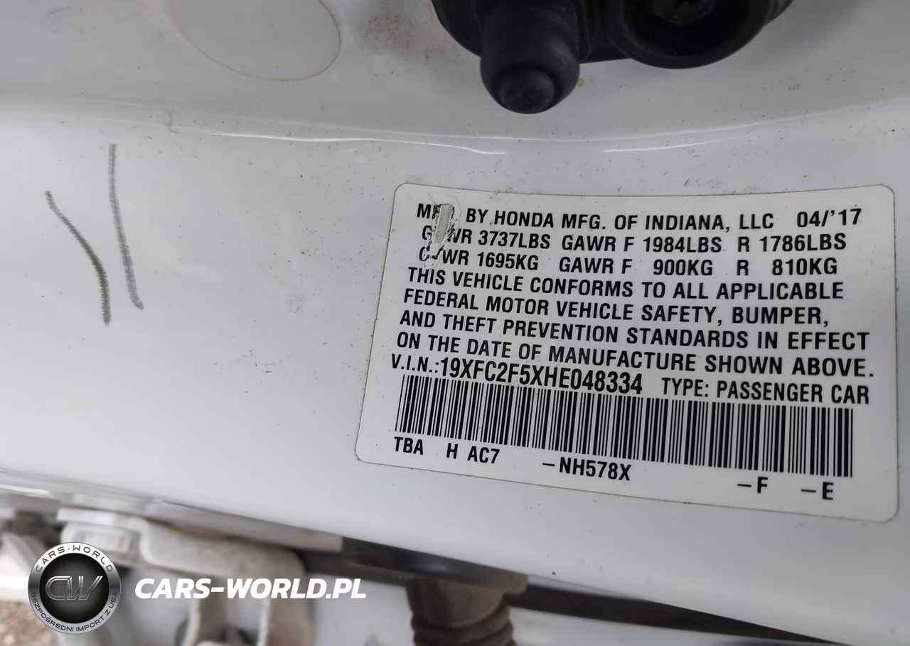 2017 Honda Civic Lx VIN:19XFC2F5XHE048334 - 9