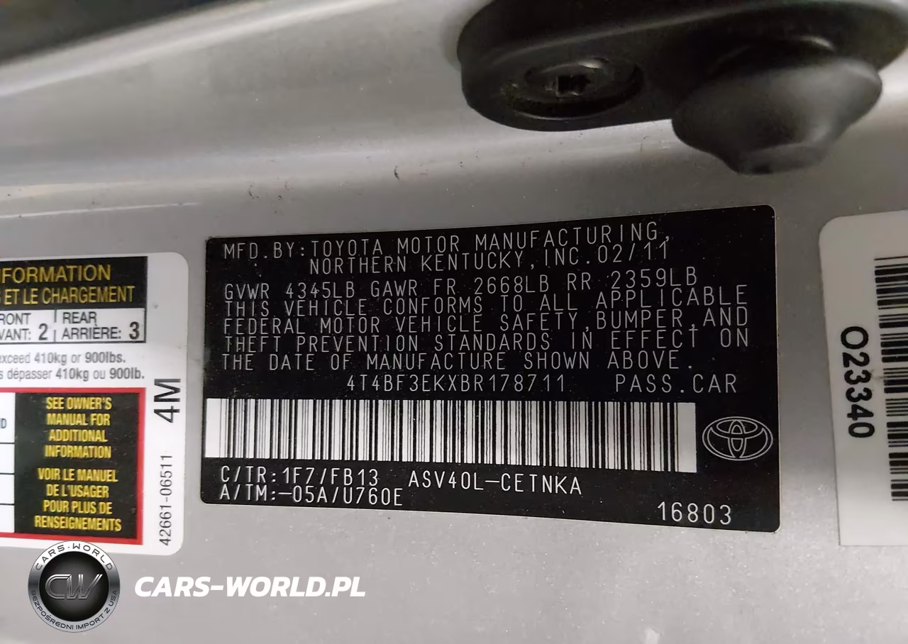 2011 Toyota Camry Le VIN:4T4BF3EKXBR178711 - 9