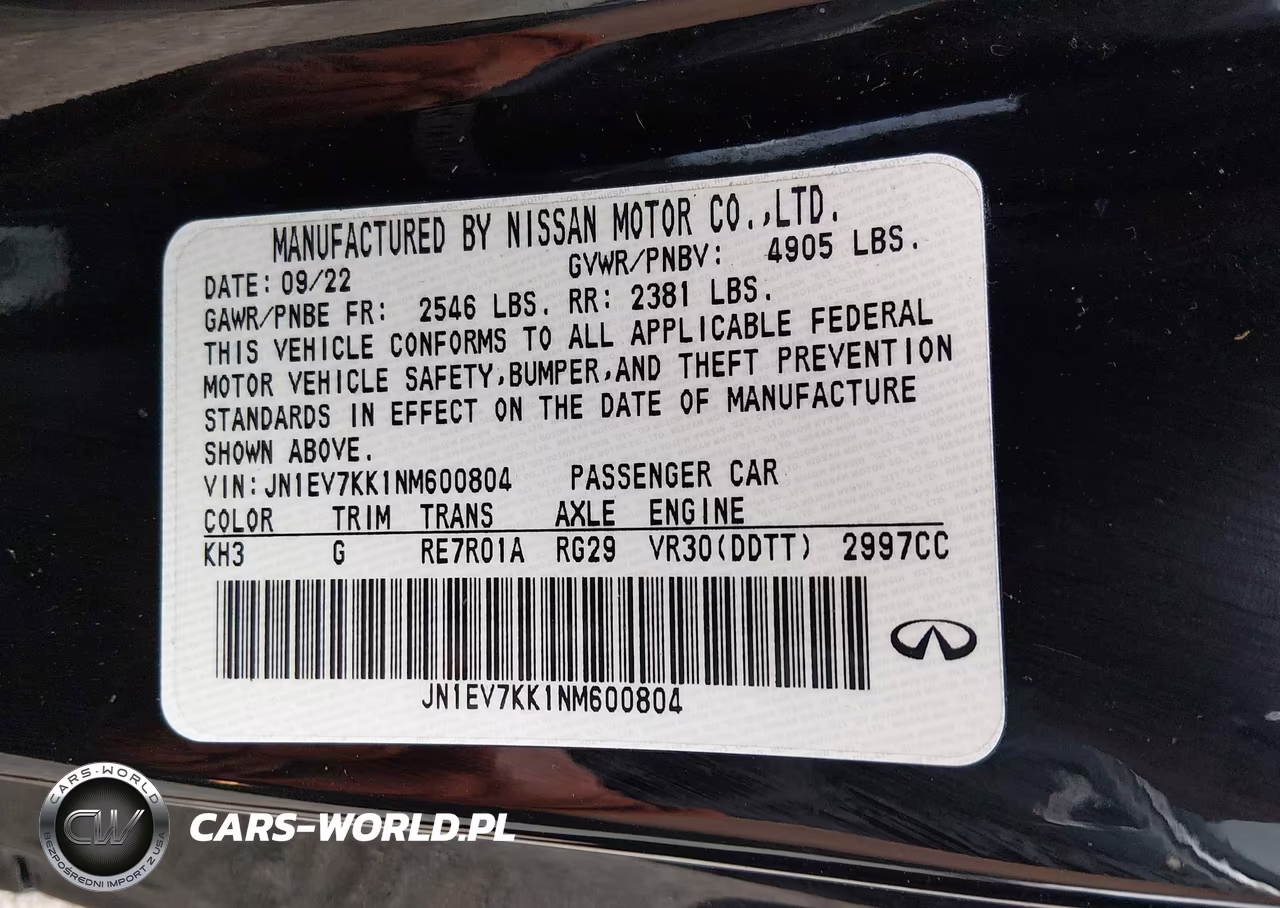 2022 Infiniti Q60 Luxe VIN:JN1EV7KK1NM600804 - 9