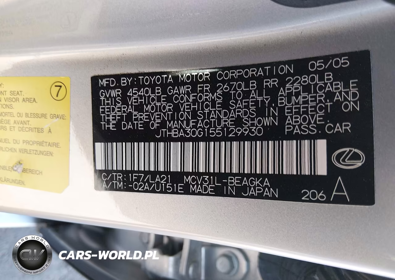 2005 Lexus Es 330 VIN:JTHBA30G155129930 - 9