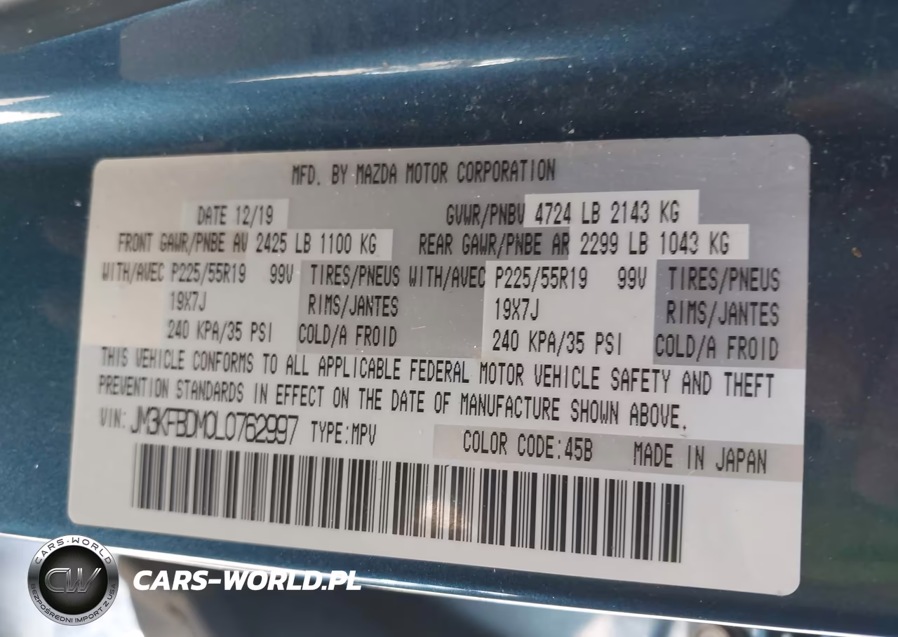 2020 Mazda Cx-5 Grand Touring VIN:JM3KFBDM0L0762997 - 9