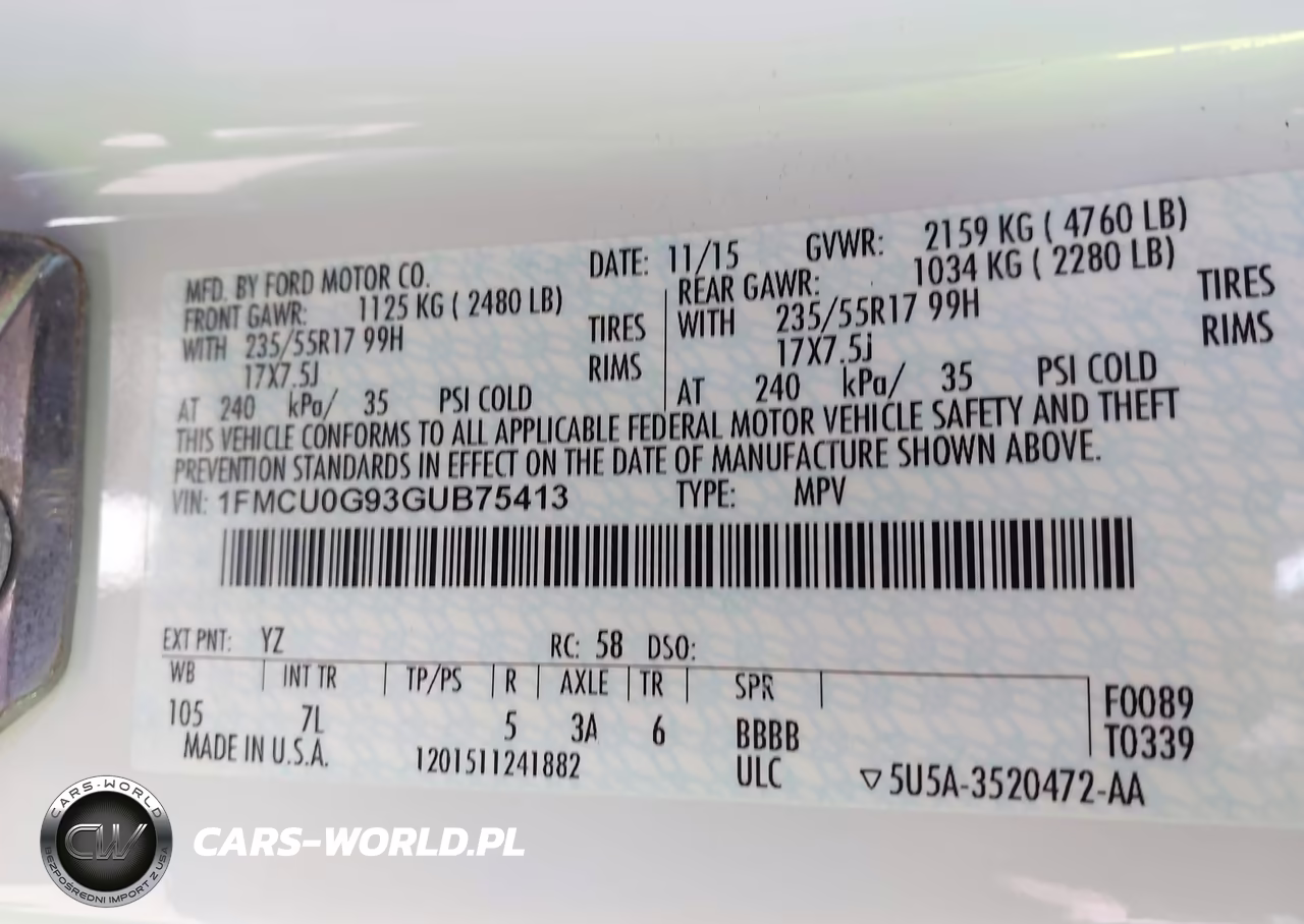 2016 Ford Escape Se VIN:1FMCU0G93GUB75413 - 9