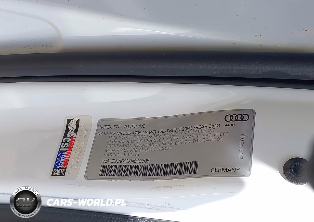2019 Audi A4 45 Premium VIN:WAUDNAF42KN019705 - 9