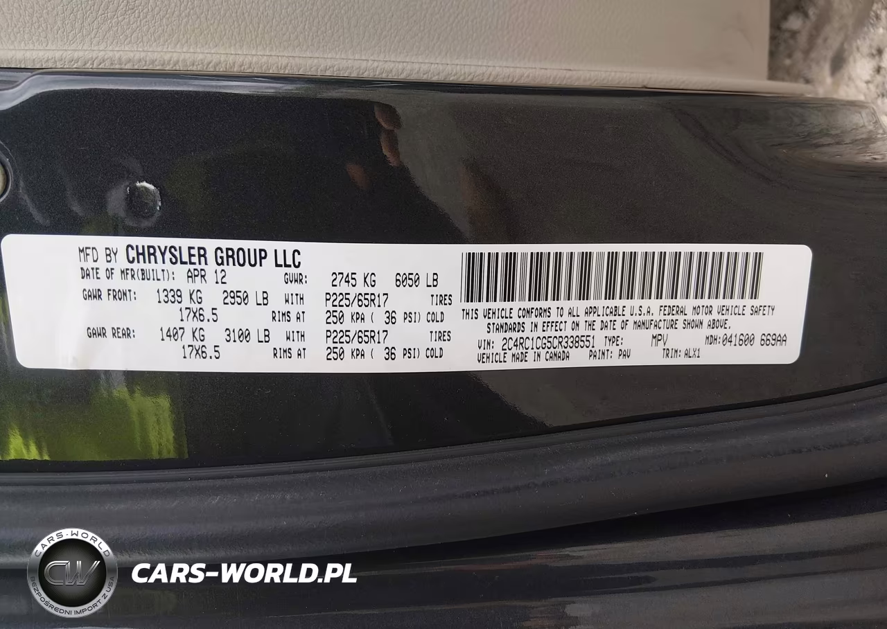 2012 Chrysler Town & Country Touring-L VIN:2C4RC1CG5CR338551 - 9
