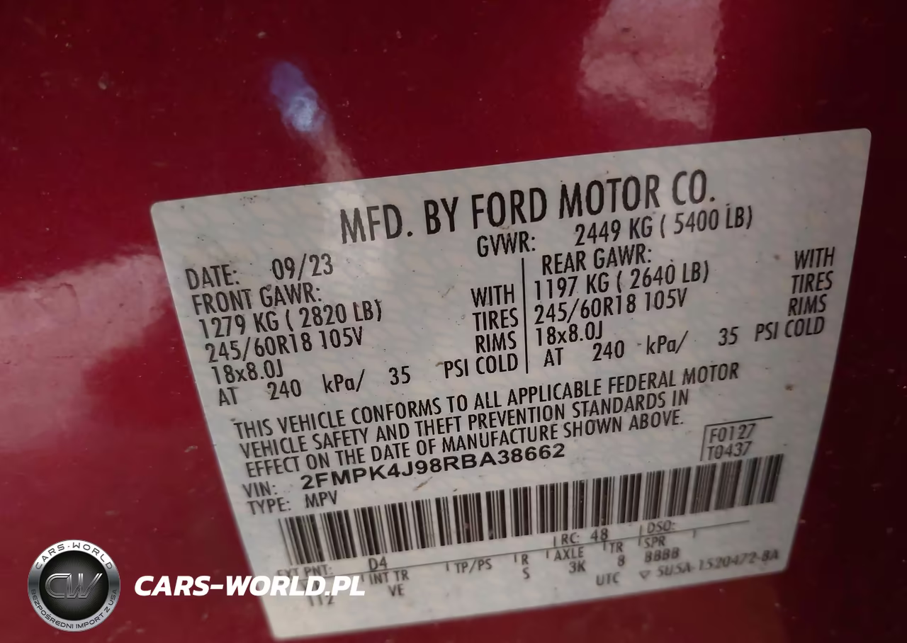 2024 Ford Edge Sel VIN:2FMPK4J98RBA38662 - 9