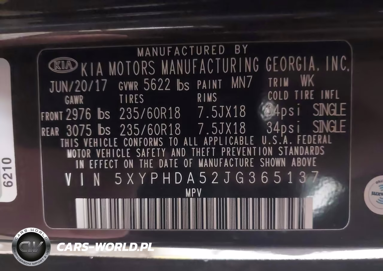 2018 Kia Sorento 3.3L Ex VIN:5XYPHDA52JG365137 - 9