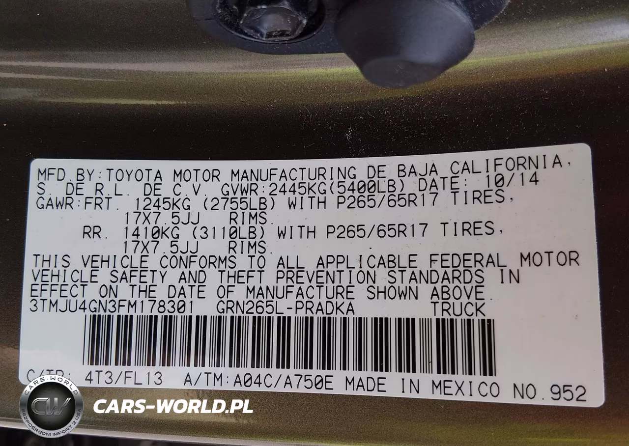 2015 Toyota Tacoma Prerunner V6 VIN:3TMJU4GN3FM178301 - 9