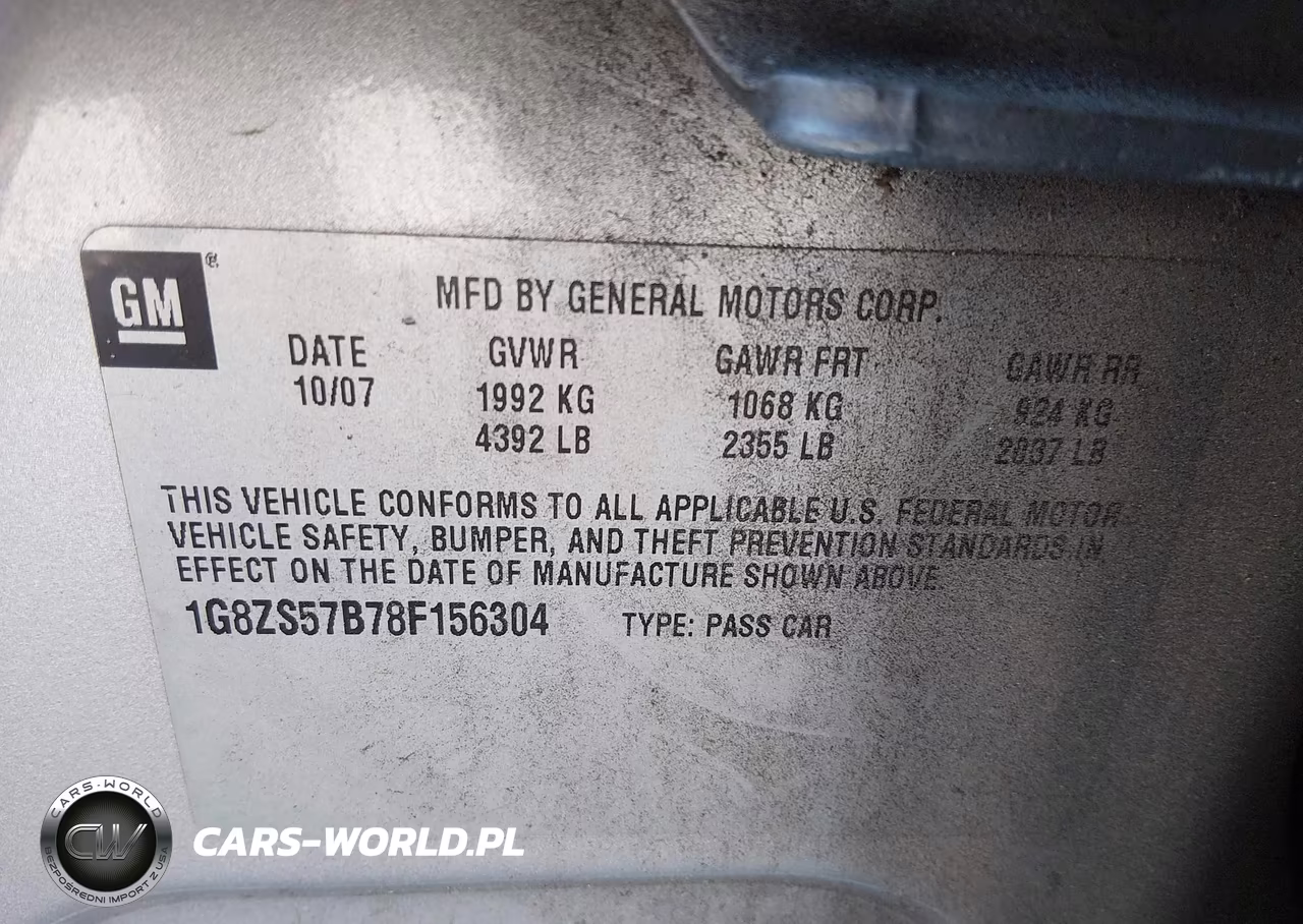 2008 Saturn Aura Xe VIN:1G8ZS57B78F156304 - 9