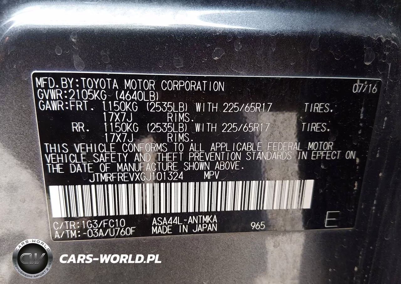 2016 Toyota Rav4 Xle VIN:JTMRFREVXGJ101324 - 9