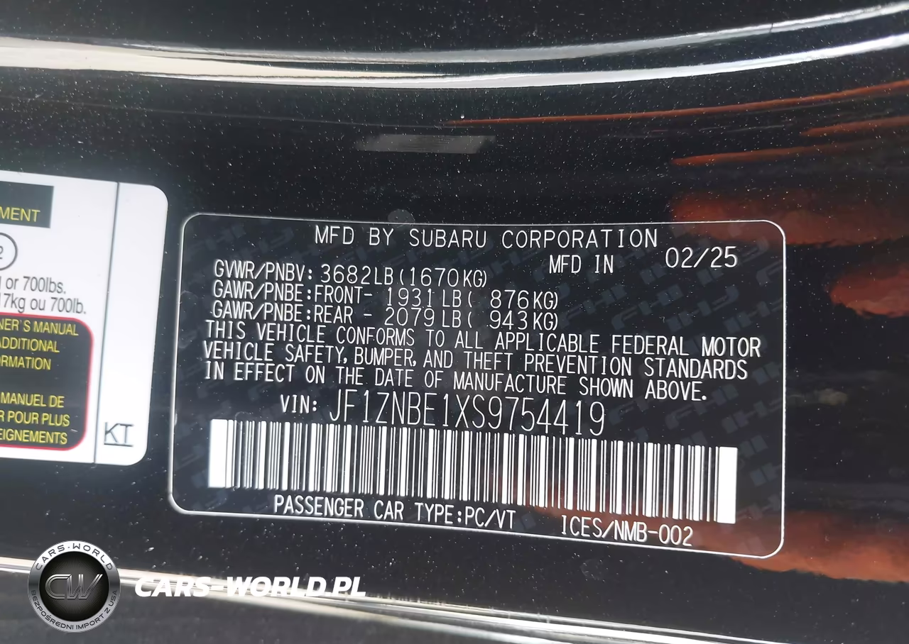 2025 Toyota Gr86 Premium VIN:JF1ZNBE1XS9754419 - 9
