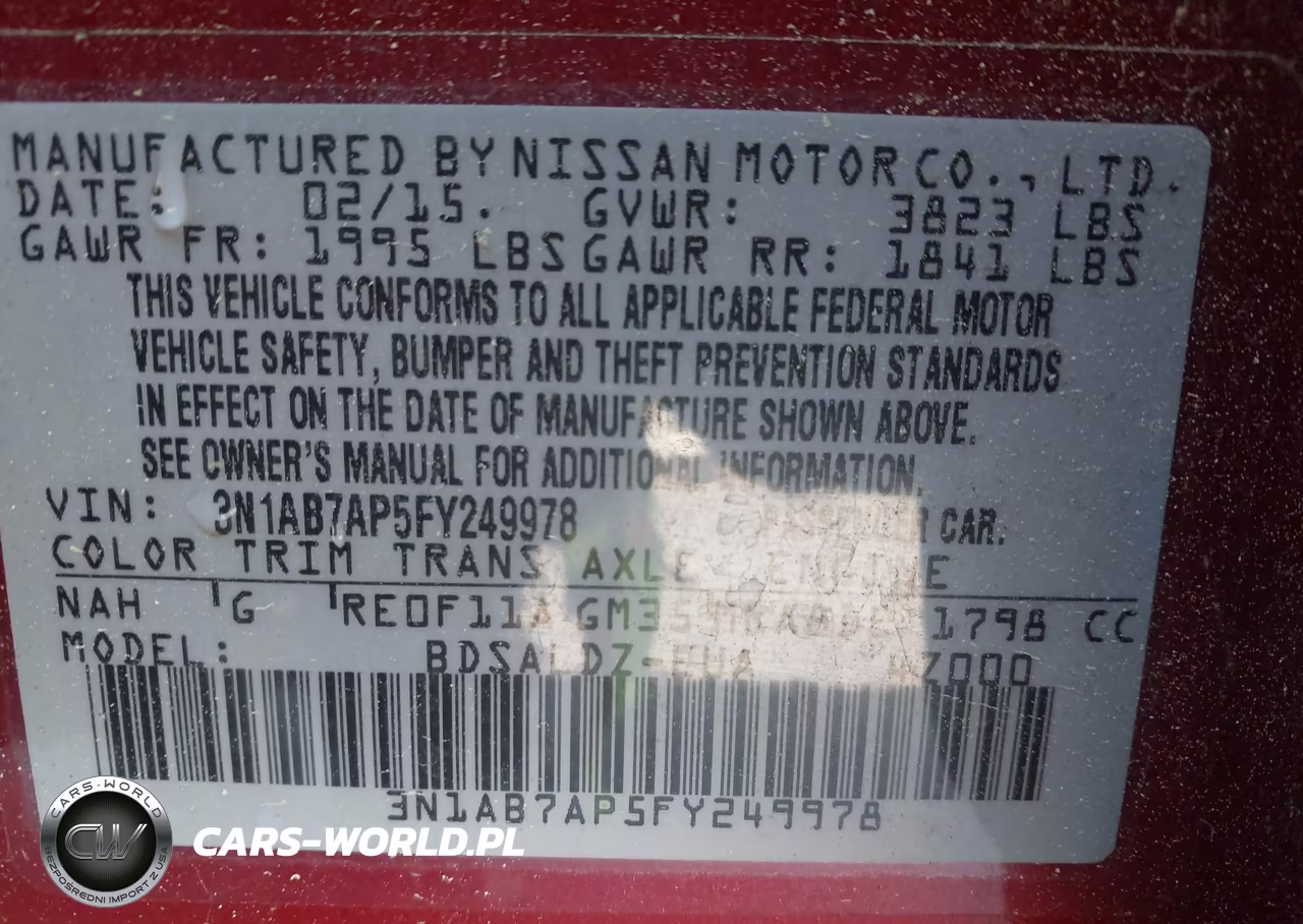 2015 Nissan Sentra Fe+ S-S-Sl-Sr-Sv VIN:3N1AB7AP5FY249978 - 9