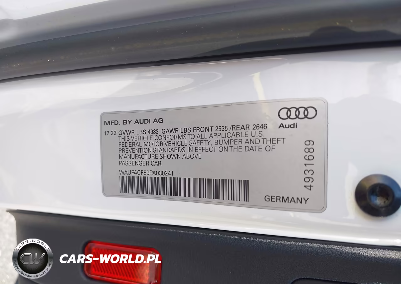 2023 Audi A5 Sportback Premium Plus 45 Tfsi S Line Quattro S Tronic VIN:WAUFACF59PA030241 - 9