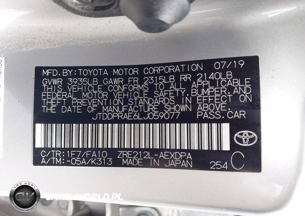 2020 Toyota Corolla L VIN:JTDDPRAE6LJ059077 - 9