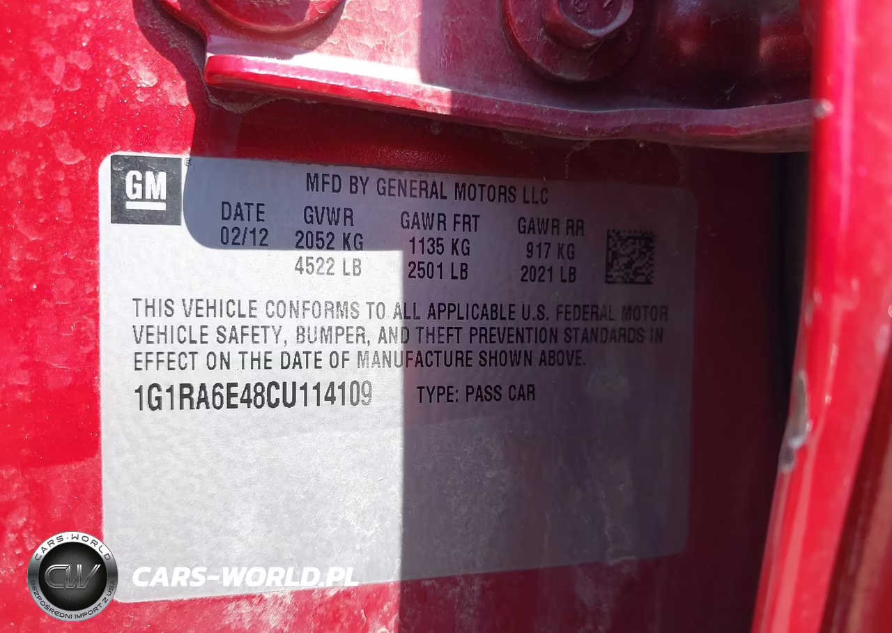 2012 Chevrolet Volt VIN:1G1RA6E48CU114109 - 9