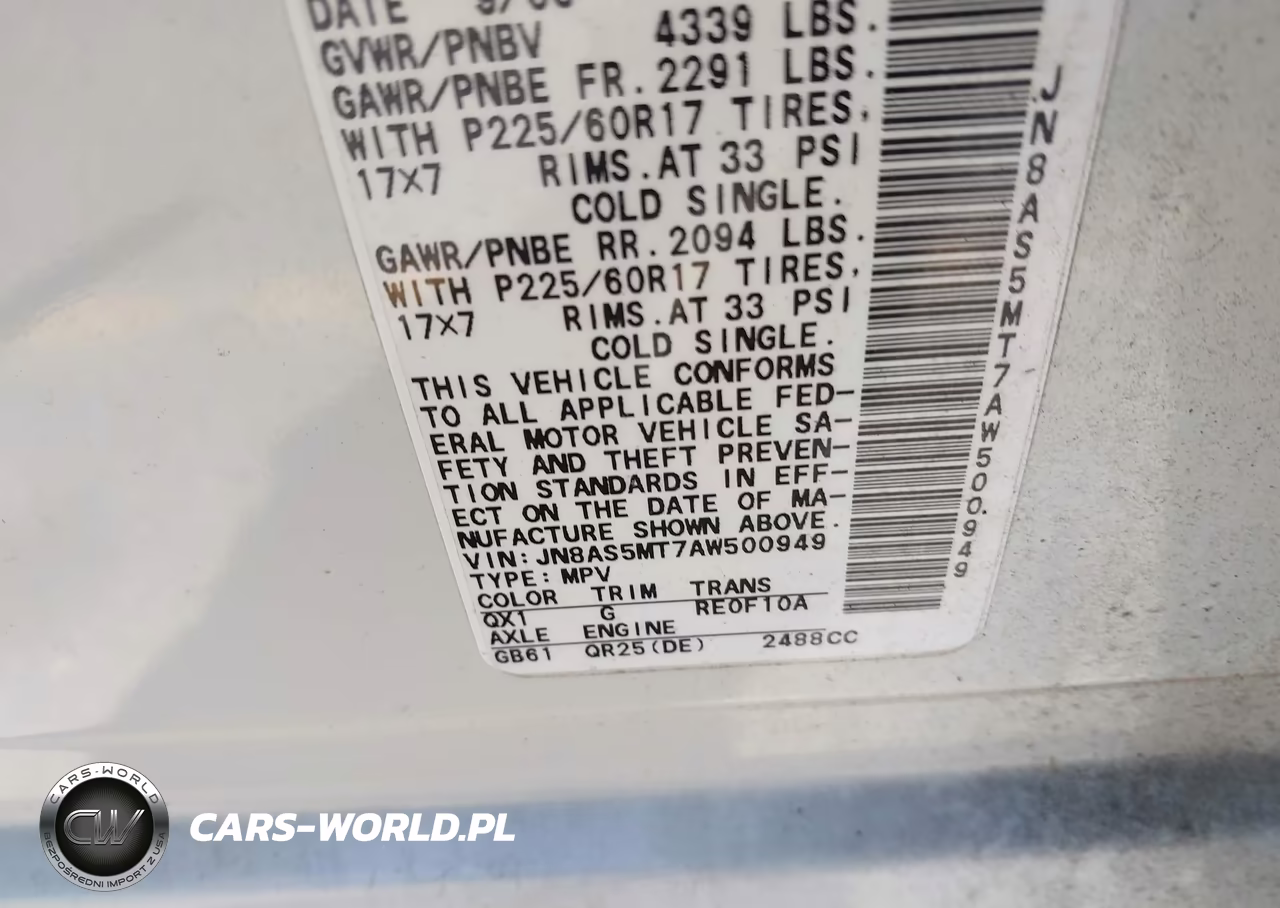 2010 Nissan Rogue Sl VIN:JN8AS5MT7AW500949 - 9