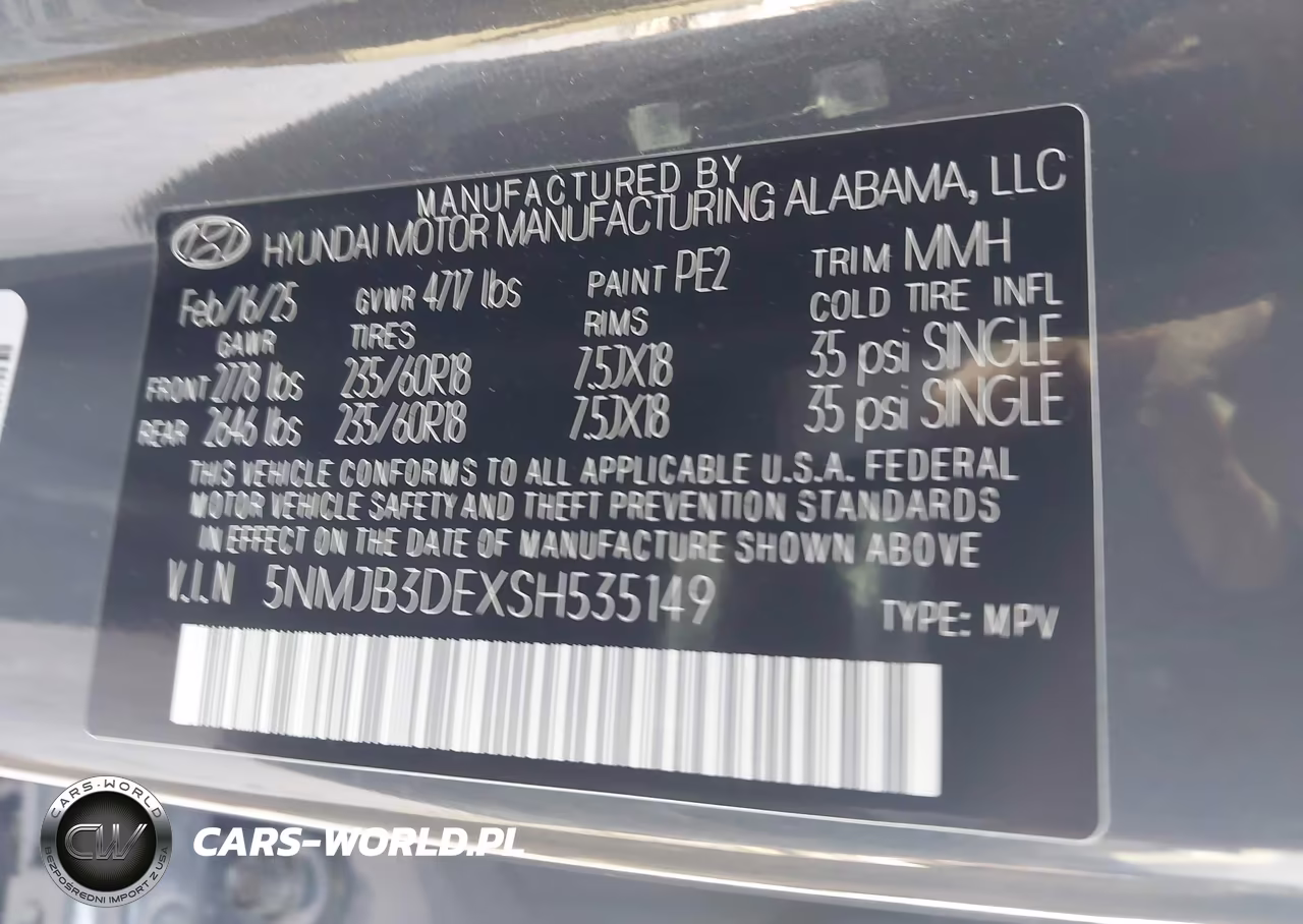 2025 Hyundai Tucson Sel VIN:5NMJB3DEXSH535149 - 9
