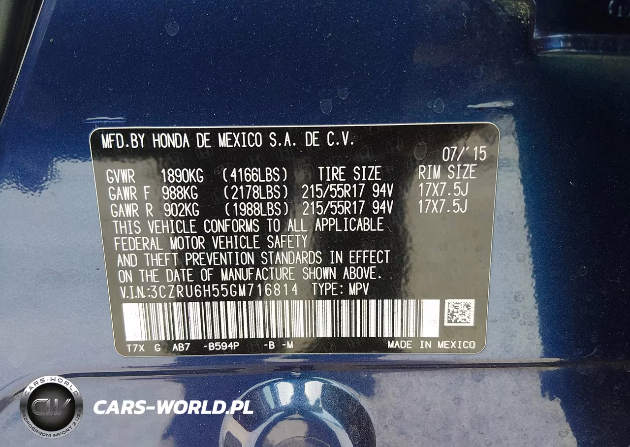 2016 Honda Hr-V Ex VIN:3CZRU6H55GM716814 - 9