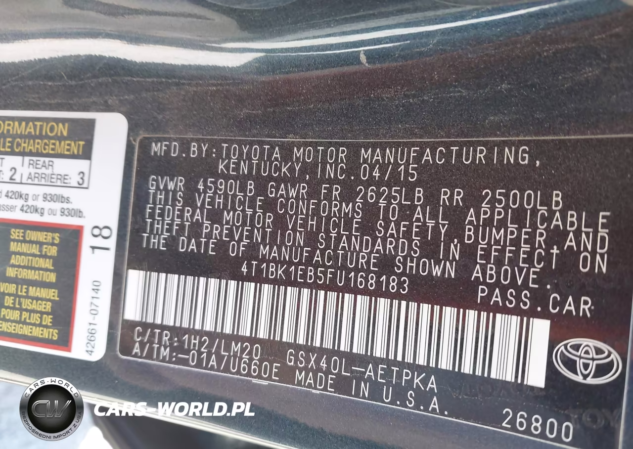 2015 Toyota Avalon Limited VIN:4T1BK1EB5FU168183 - 9